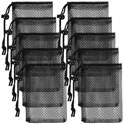 10Pcs Polyester Mesh Drawstring Bags ABAG-CN0001-43B-1