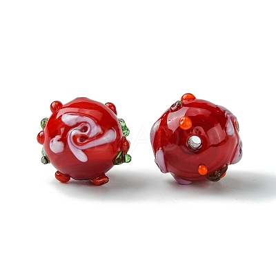 Handmade Bumpy Lampwork Beads FOIL-B001-08G-1