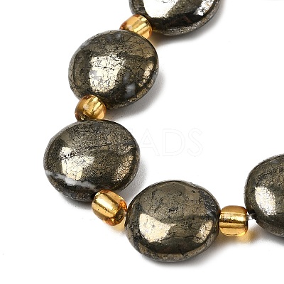 Natural Pyrite Beads Strands G-Z131-H01-01-1