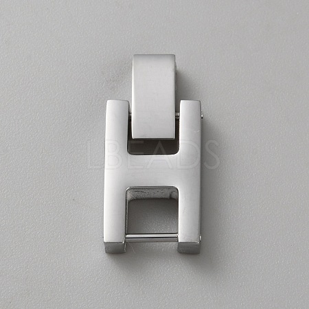 Rectangle Stainless Steel Watch Band Clasps STAS-WH0048-08B-P-1