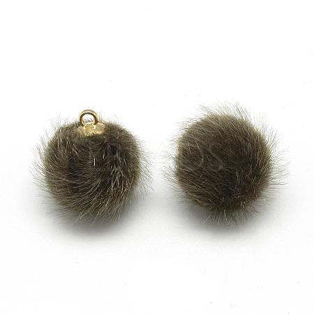 Faux Mink Fur Covered Charms WOVE-S084-36E-1