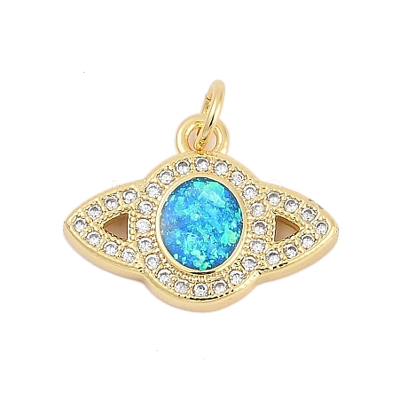 Brass Micro Pave Cubic Zirconia Pendants KK-I723-42G-1