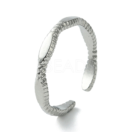 304 Stainless Steel Open Cuff Ring RJEW-L110-046P-1