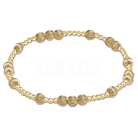 Bohemia Brass Round Beaded Stretch Bracelets TK0566-19-1