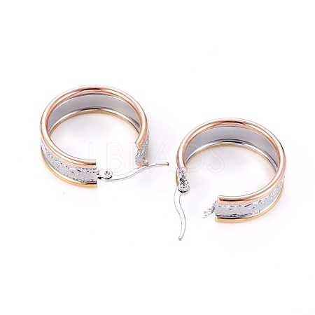 304 Stainless Steel Geometric Hoop Earrings for Women Girls STAS-D171-34M-1