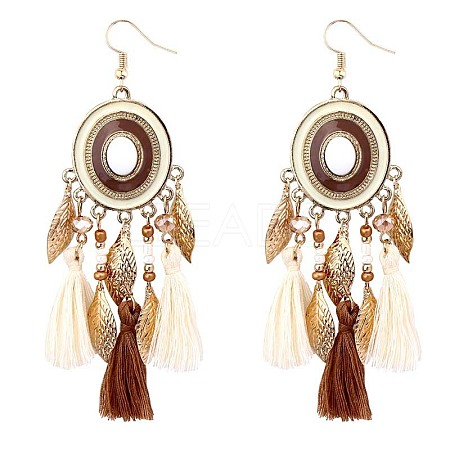 Alloy Oval Chandelier Earrings FS-WGD7741-04-1