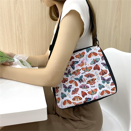 Butterfly Printed Polyester Shoulder Bags PW-WG43C53-01-1