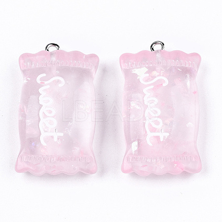 Transparent Resin Pendants RESI-S356-54B-05-1