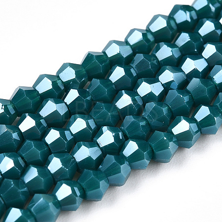 Opaque Solid Color Electroplate Glass Beads Strands EGLA-A039-P2mm-A18-1