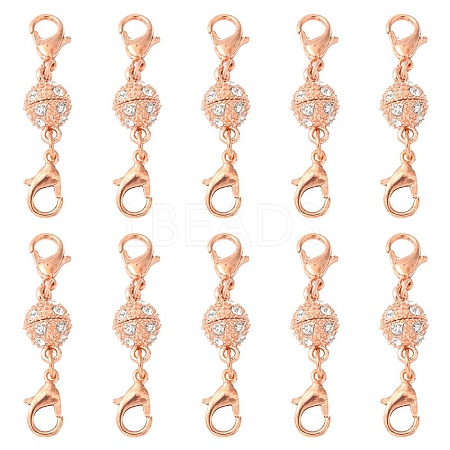 Alloy Crystal Rhinestone Magnetic Clasps ALRI-YW0001-11RG-1