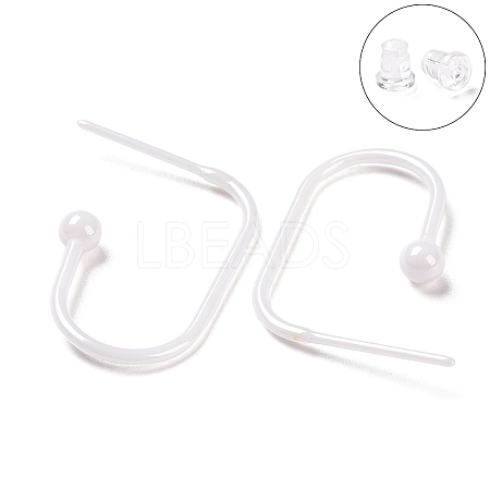 Hypoallergenic Bioceramics Zirconia Ceramic Oval Stud Earrings EJEW-Z023-04B-1