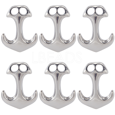 SUNNYCLUE 6Pcs 304 Stainless Steel Hook Clasps STAS-SC0008-12-1