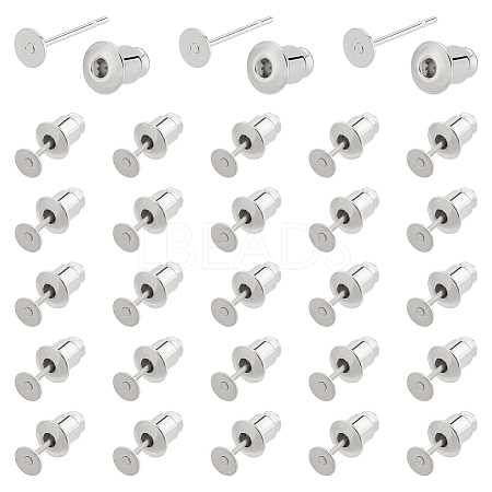 BENECREAT 100Pcs Brass Stud Earring Findings KK-BC0013-23-1