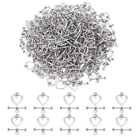 200 Bags Tibetan Style Alloy Toggle Clasps FIND-ME0003-16-1