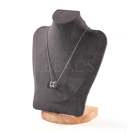 Bust Shaped Velvet Jewelry Necklace Display Stands ODIS-B002-02A-01-1