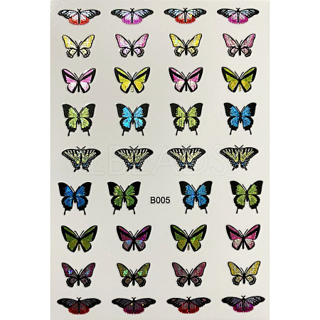 Laser Butterfly Nail Polish Foil Adhesive Decals MRMJ-T078-237E-1