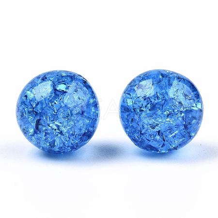 Transparent Crackle Acrylic Round Beads Strands CCG-R002-12mm-03-1