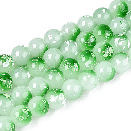 Baking Paint Glass Beads Strands DGLA-N015-10mm-09-1