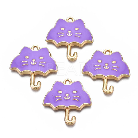 Rack Plating Alloy Enamel Pendants ENAM-T011-191C-1