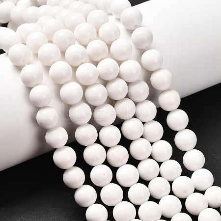 Natural Mashan Jade Round Beads Strands G-D263-8mm-XS01-1