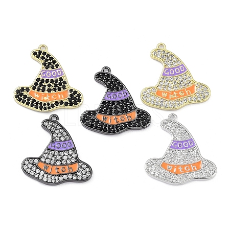 Rack Plating Brass Cubic Zirconia Pendants KK-D031-07-1