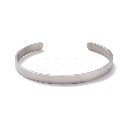 Non-Tarnish 304 Stainless Steel Open Cuff Bangle BJEW-G653-01P-03-1