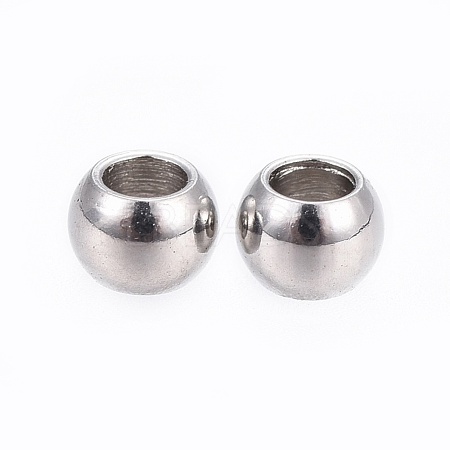 Tarnish Resistant 202 Stainless Steel Stopper Beads STAS-I100-16P-1