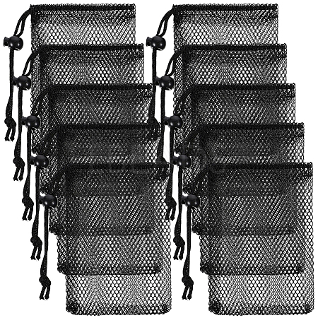 10Pcs Polyester Mesh Drawstring Bags ABAG-CN0001-43B-1