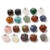 Natural & Synthetic Mixed Gemstone Pumpkin Charms with Platinum Tone Brass Bails G-C158-06P-1