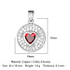 Brass Micro Pave Cubic Zirconia Pendants ZIRC-OY001-02P-2