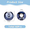 60Pcs Glazed Porcelain Round Beads PORC-HS0001-10-2