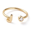 Brass Micro Pave Clear Cubic Zirconia Cuff Rings RJEW-Z005-J-G-1
