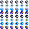 60Pcs 4 Colors Handmade Evil Eye Lampwork Round Beads LAMP-SC0001-81-7