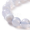 Natural Blue Chalcedony Round Beaded Stretch Bracelet for Women BJEW-JB09088-4