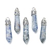 Bullet Natural Blue Spot Jasper Pointed Pendants G-E332-C36-2