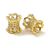 Rack Plating Brass Micro Pave Cubic Zirconia Beads KK-K386-04G-1