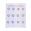 304 Stainless Steel Stud Earrings EJEW-L251-B01-2