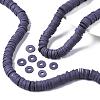 Flat Round Handmade Polymer Clay Beads CLAY-R067-10mm-04-2