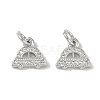 Brass Micro Pave Clear Cubic Zirconia Pendants KK-S367-13A-1