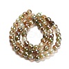 Electroplated Natural Agate Round Beads Strands G-L598-A01-01A-3