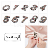 Fingerinspire 10Pcs 10 Style Number Colorful Rhinestone Patches DIY-FG0002-80-4