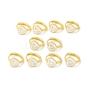 Enamel Heart Hoop Earrings with Clear Cubic Zirconia EJEW-E270-03G-4