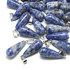 Natural Blue Spot Jasper Pendants G-T081-13-1