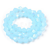 Imitation Jade Bicone Frosted Glass Bead Strands EGLA-A039-J6mm-MB03-3