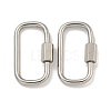 304 Stainless Steel Screw Carabiner Lock Charms STAS-C092-05H-P-1