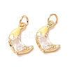 Brass Micro Pave Clear Cubic Zirconia with Enamel Charms CU-K002-47G-A-1