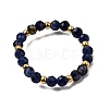 Natural Sodalite Beaded Stretch Rings for Women RJEW-JR00868-04-2