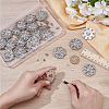 20Pcs 2 Colors Flower Zinc Alloy & Rhinestone & Glass Rivets BUTT-NB0001-83-3
