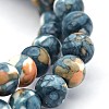 Synthetic Ocean White Jade Round Bead Strands G-M165-8mm-15-4