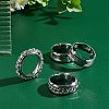 12Pcs 201 Stainless Steel Grooved Finger Ring Settings STAS-UN0038-95-3